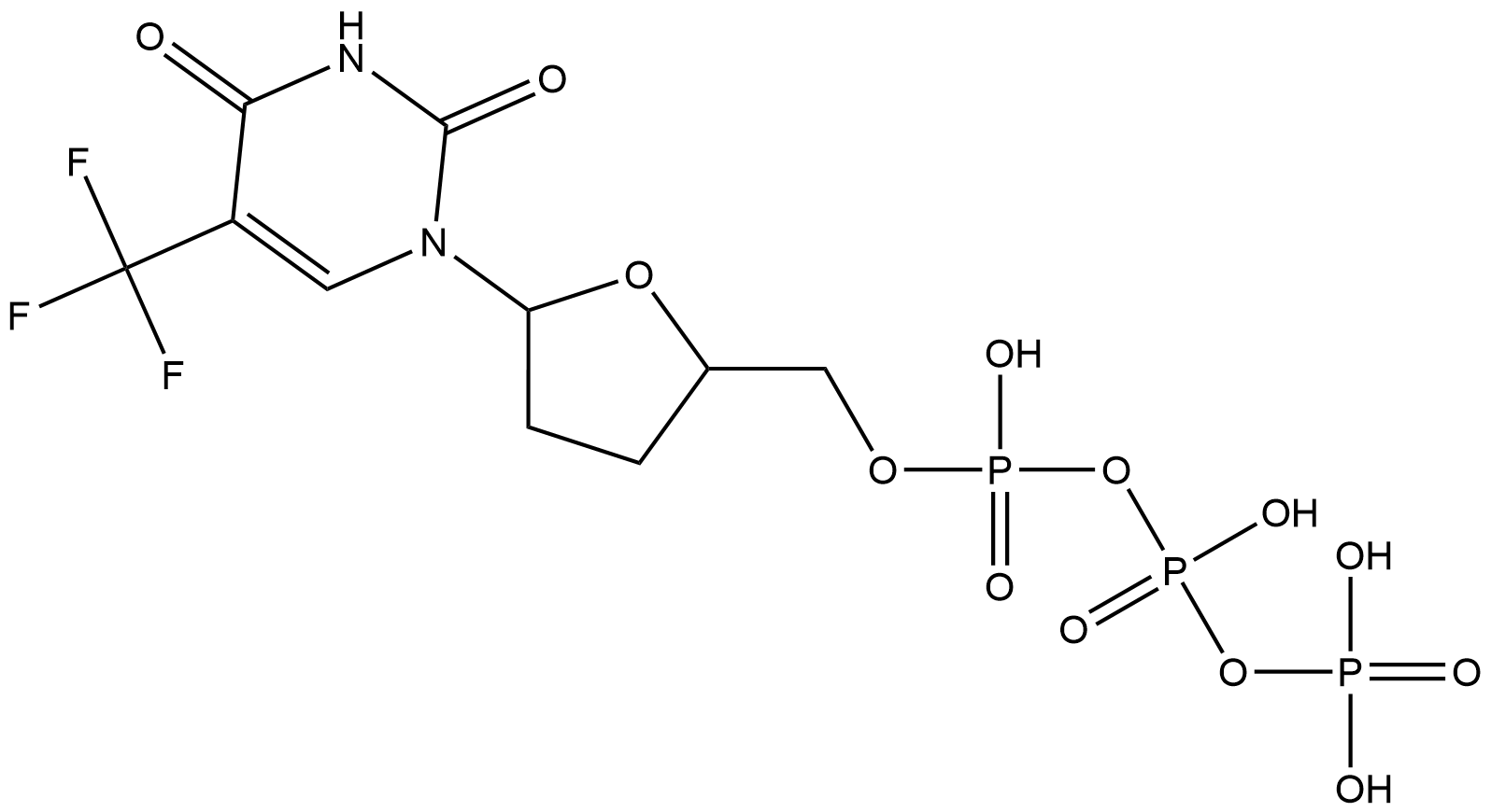 5-CF3-ddUTP 100mM Sodium Solution Structure