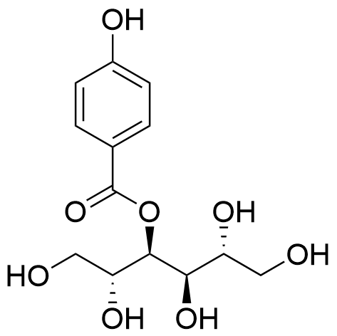 3-mannityl 4-hydroxybenzoic acid ester Struktur