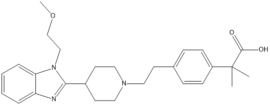 2-(4-(2-(4-(1-(2-methoxyethyl)-1H-benzo[d]imidazol-2-yl)piperidin-1-yl)ethyl)phenyl)-2-methylpropanoic acid