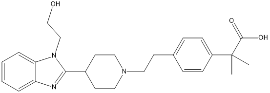 2-(4-(2-(4-(1-(2-hydroxyethyl)-1H-benzo[d]imidazol-2-yl)piperidin-1-yl)ethyl)phenyl)-2-methylpropanoic acid