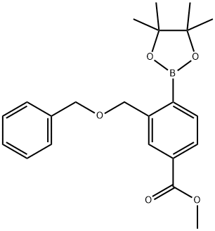 methyl 3-[(benzyloxy)methyl]-4-(4,4,5,5-tetramethyl-1,3,2-dioxaborolan-2-yl)benzoate Struktur