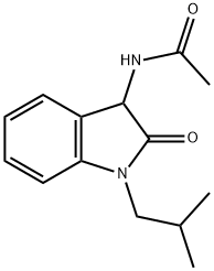 Acetamide,  N-[2,3-dihydro-1-(2-methylpropyl)-2-oxo-1H-indol-3-yl]- Struktur