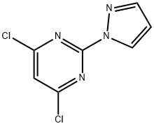 2-(1H-Pyrazol-1-yl)-4,6-dichloropyrimidine Struktur