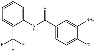 3-amino-4-chloro-N-[2-(trifluoromethyl)phenyl]benzamide Struktur