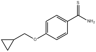 4-(cyclopropylmethoxy)benzene-1-carbothioamide Struktur