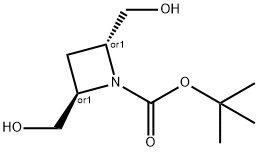 tert-butyl (2S,4S)-2,4-bis(hydroxymethyl)azetidine-1-carboxylate Struktur