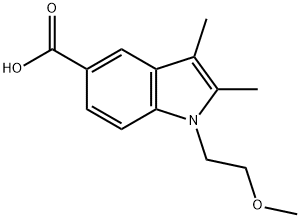 1-(2-methoxyethyl)-2,3-dimethyl-1H-indole-5-carboxylic acid Struktur