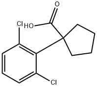 1-(2,6-dichlorophenyl)cyclopentane-1-carboxylic acid Struktur