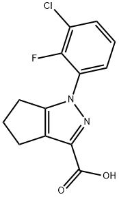 1-(3-chloro-2-fluorophenyl)-1H,4H,5H,6H-cyclopenta[c]pyrazole-3-carboxylic acid Struktur