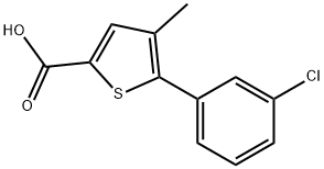 5-(3-chlorophenyl)-4-methylthiophene-2-carboxylic acid Struktur