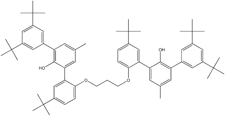 2,2'-[propane-1,3-diylbis(oxy)]bis(3'',5,5''-tri-tert-butyl-5'-methyl-1,1':3',1''-terphenyl-2'-ol) Struktur