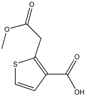 2-(2-methoxy-2-oxoethyl)thiophene-3-carboxylic acid Struktur