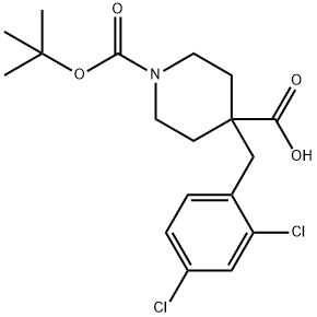 1-BOC-4-[(2,4-DICHLOROPHENYL)METHYL]-4-PIPERIDINECARBOXYLIC ACID Struktur