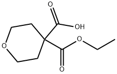 4-(ethoxycarbonyl)oxane-4-carboxylic acid Struktur