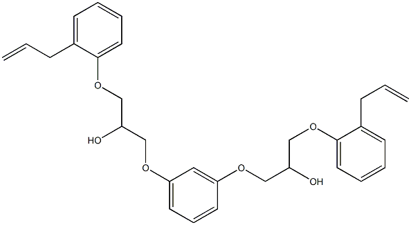 1,1'-(1,3-phenylenedioxy)bis(3-(2-(prop-2-enyl)phenoxy)propan-2-ol) Struktur