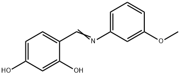 4-{[(3-methoxyphenyl)imino]methyl}-1,3-benzenediol Struktur