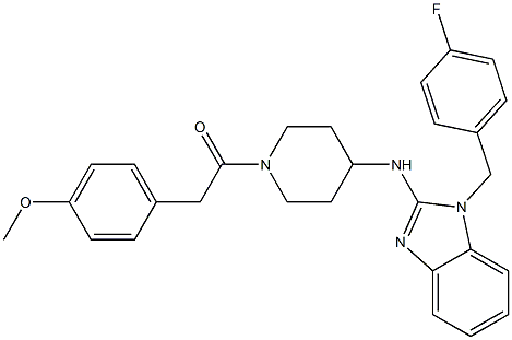 N-[1-(4-fluorobenzyl)-1H-benzimidazol-2-yl]-N-{1-[(4-methoxyphenyl)acetyl]-4-piperidinyl}amine Struktur