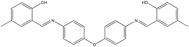 2-{[(4-{4-[(2-hydroxy-5-methylbenzylidene)amino]phenoxy}phenyl)imino]methyl}-4-methylphenol Struktur