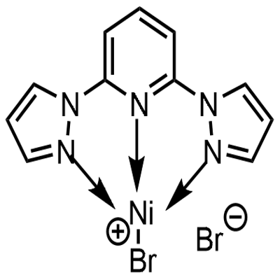 2,6-bis(N-pyrazolyl)pyridine nickel(II) bromide Struktur