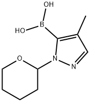 1-(tetrahydro-2H-pyran-2-yl)-4-methyl-5-(4,4,5,5-tetramethyl-1,3,2-dioxaborolan-2-yl)-1H-pyrazole Struktur