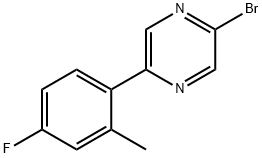 2-Bromo-5-(4-fluoro-2-methylphenyl)pyrazine Struktur