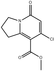 7-Chloro-5-oxo-1,2,3,5-tetrahydro-indolizine-8-carboxylic acid methyl ester Struktur