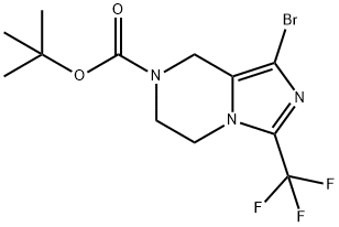 tert-butyl 1-bromo-3-(trifluoromethyl)-5H,6H,7H,8H-imidazo[1,5-a]pyrazine-7-carboxylate Struktur