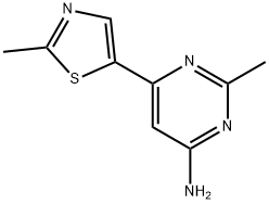 4-Amino-2-methyl-6-(2-methyl-5-thiazolyl)pyrimidine Struktur