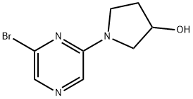 2-Bromo-6-(3-hydroxypyrrolidin-1-yl)pyrazine Struktur