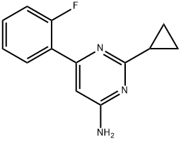 4-Amino-6-(2-fluorophenyl)-2-cyclopropylpyrimidine Struktur