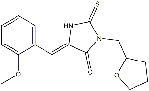 5-(2-methoxybenzylidene)-3-(tetrahydro-2-furanylmethyl)-2-thioxo-4-imidazolidinone Struktur