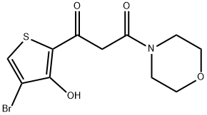 1-(4-bromo-3-hydroxythiophen-2-yl)-3-morpholinopropane-1,3-dione Struktur