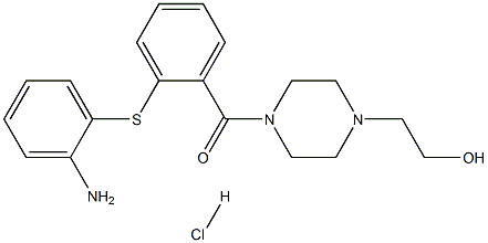 [2-(2-aminophenylsulfanyl)-phenyl]-[4-(2-hydroxyethyl)-piperazin-1-yl]methanone hydrochloride Struktur