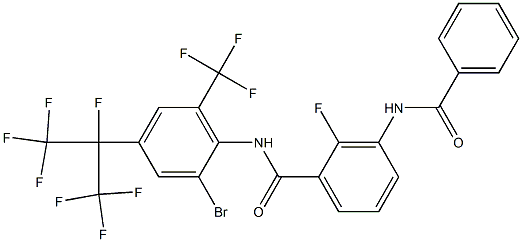 3-benzamido-N-[2-bromo-4-(heptafluoropropan-2-yl)-6-(trifluoromethyl)phenyl]-2-fluorobenzamide Struktur