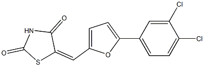 5-{[5-(3,4-dichlorophenyl)-2-furyl]methylene}-1,3-thiazolidine-2,4-dione Struktur