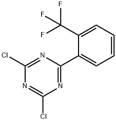 2,4-Dichloro-6-(2-trifluoromethylphenyl)-1,3,5-triazine Struktur