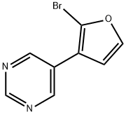 2-Bromo-3-(5-pyrimidyl)furan Struktur