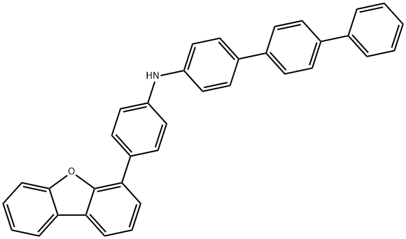 N-(4-(dibenzo[b,d]furan-4-yl)phenyl)-[1,1':4',1''-terphenyl]-4-amine Struktur