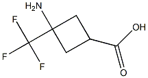 3-amino-3-(trifluoromethyl)cyclobutane-1-carboxylic acid Struktur