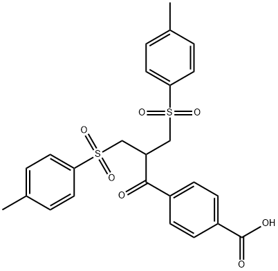 Benzoic acid, 4-[3-[(4-methylphenyl)sulfonyl]-2-[[(4-methylphenyl)sulfonyl]methyl]-1-oxopropyl]- Struktur