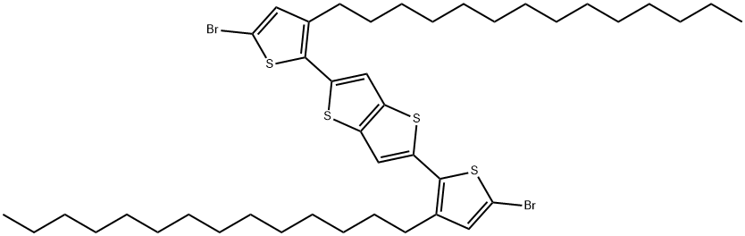 Thieno[3,2-b]thiophene, 2,5-bis(5-bromo-3-tetradecyl-2-thienyl)- Struktur