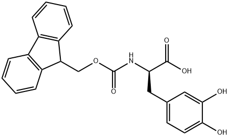 N-[(9H-fluoren-9-ylmethoxy)carbonyl]-3-hydroxy- D-Tyrosine Struktur