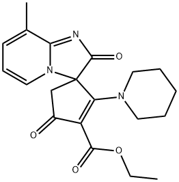 Ethyl 8'-methyl-2',4-dioxo-2-(piperidin-1-yl)-2'H-spiro[cyclopent[2]ene-1,3'-imidazo[1,2-a]pyridine]-3-carboxylate Struktur