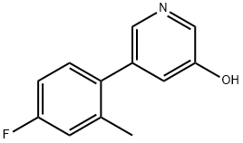 3-Hydroxy-5-(2-methyl-4-fluorophenyl)pyridine Struktur