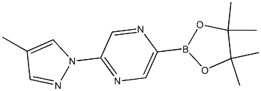 2-(4-methyl-1H-pyrazol-1-yl)-5-(4,4,5,5-tetramethyl-1,3,2-dioxaborolan-2-yl)pyrazine Struktur