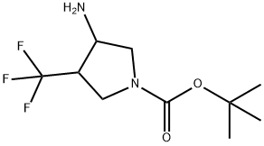 3-Amino-4-trifluoromethyl-pyrrolidine-1-carboxylic acid tert-butyl ester Struktur