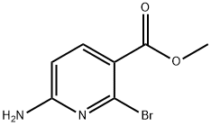 3-Pyridinecarboxylic acid, 6-amino-2-bromo-, methyl ester Struktur