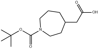 2-{1-[(tert-butoxy)carbonyl]azepan-4-yl}acetic acid Struktur