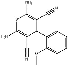 2,6-Diamino-4-(2-methoxyphenyl)-4H-thiopyran-3,5-dicarbonitrile Struktur