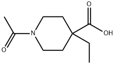 1-acetyl-4-ethylpiperidine-4-carboxylic acid Struktur